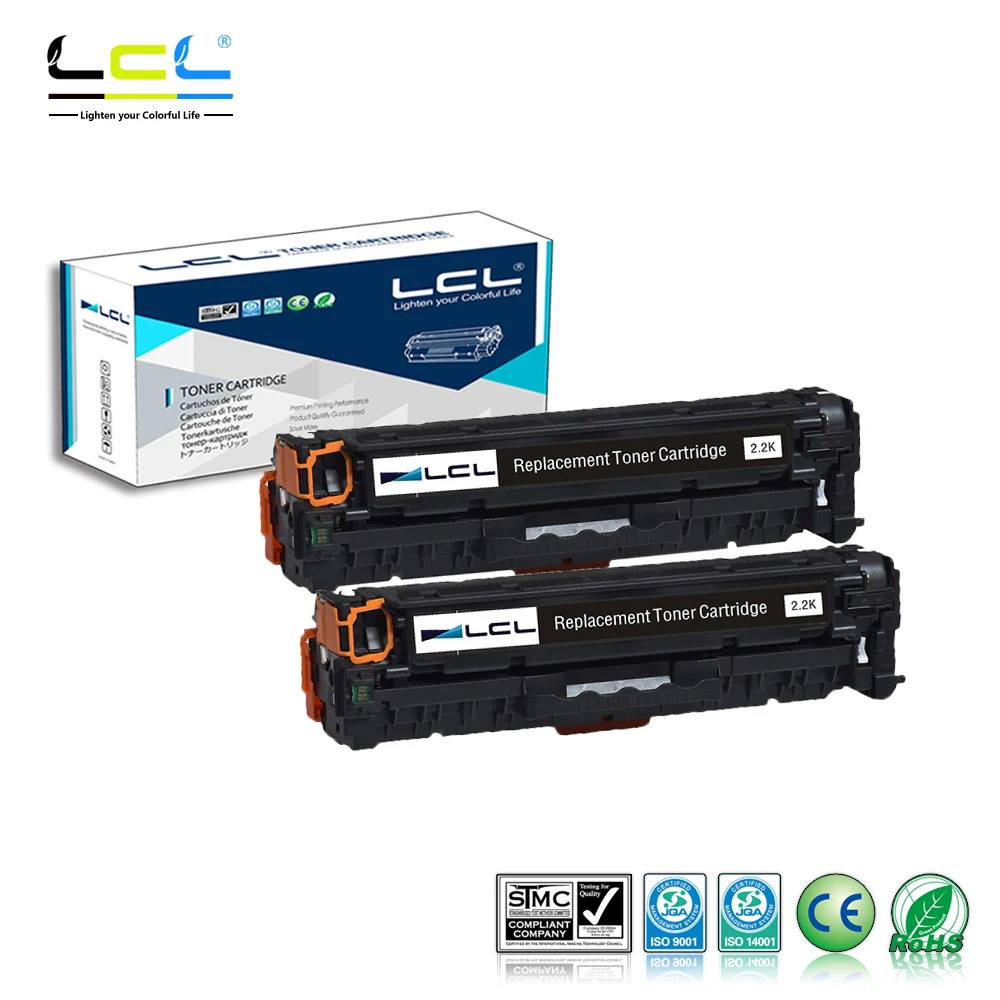 LCL 305A CE410A CE410 410A (2 Pack Black) Тонер картридж совместимый для HP Laserjet предприятия 300
