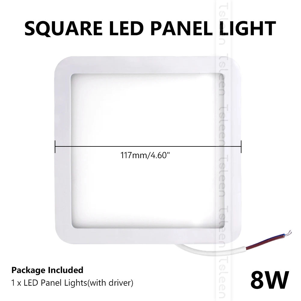 Square 8W Светодиодный светильник 6 Вт, 8 Вт, 15 Вт, 20 Вт, 220 В, 110 В, Потолочный встраиваемый светильник, Круглый квадратный светодиодный панельный светильник - Цвет корпуса: Square 8W