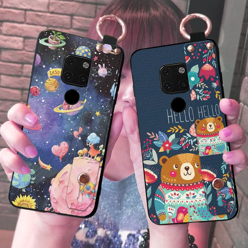 Чехлы с ремешком на запястье для Huawei Mate 20 Lite 20X кольцо Подставкой Мягкий чехол из