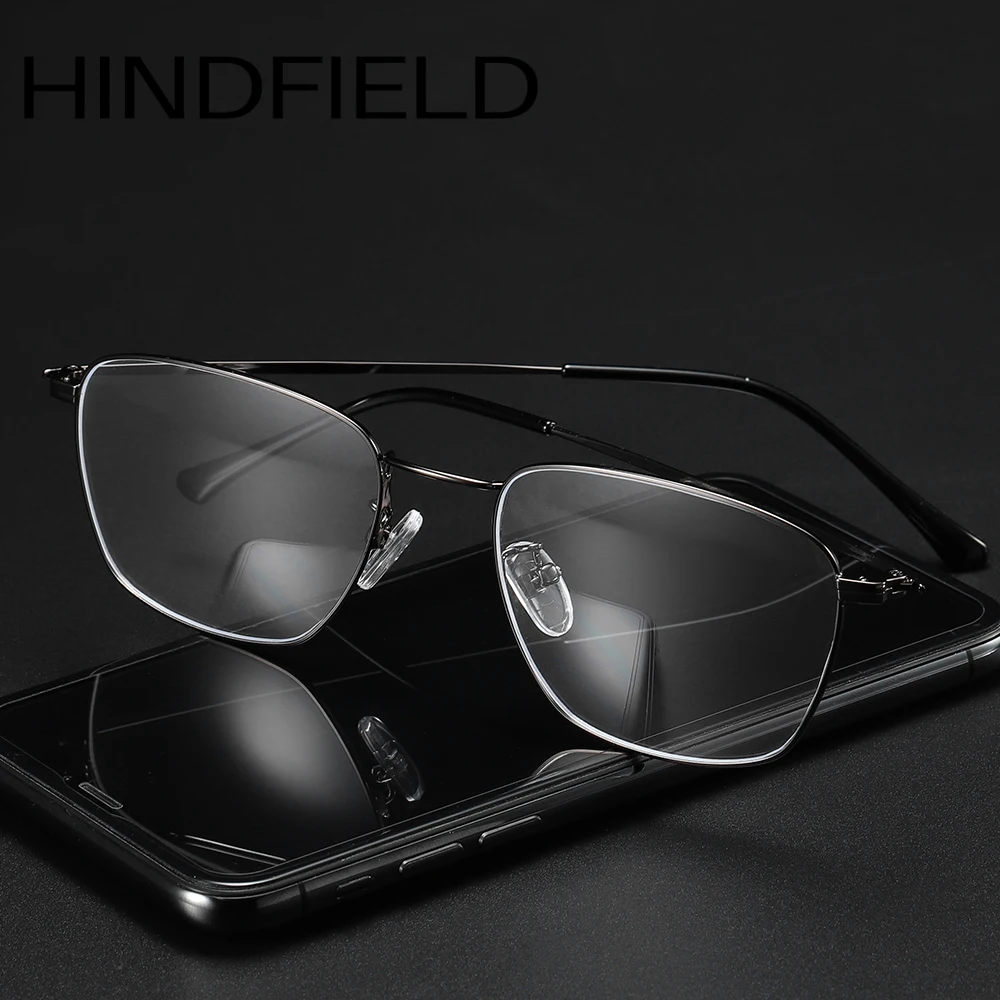 Hindfield супер тонкие металлические оправы для очков анти синий светильник очки