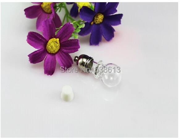 

Free ship! 300pcs/lot 5mm bamboo joint ball glass vial pendant, wish bottle pendants, glass bottle for necklace slide pendants