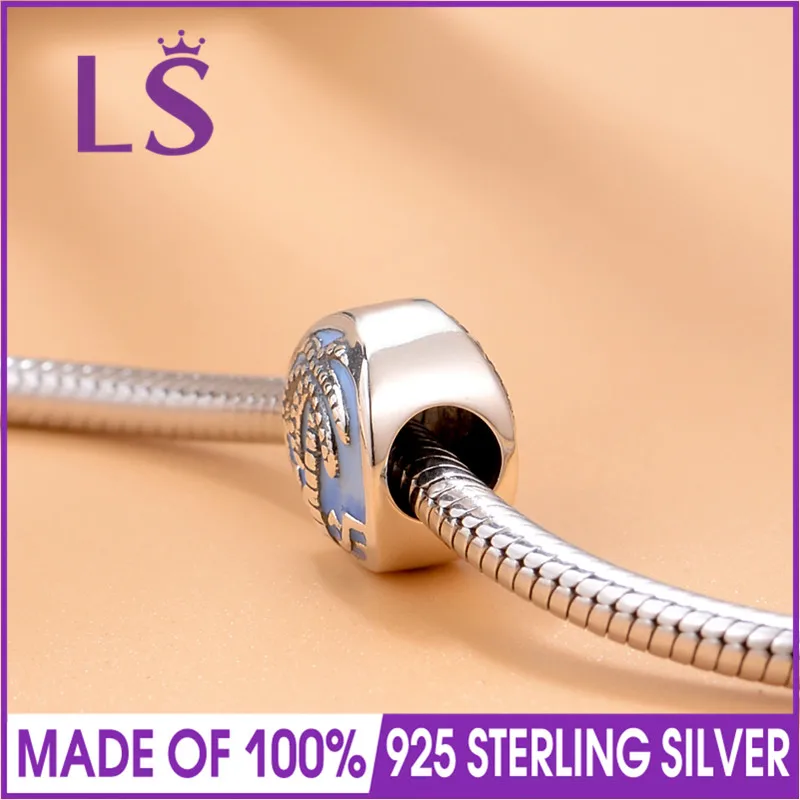 LS Real 925 Sterling Silver Summer Collection Beach Charm Beads Fit Original European Brand Bracelet Authentic DIY Jewelry Gift | Украшения