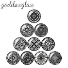 Модный красивый рисунок с цветами 10 шт. 12 мм18 мм20 мм25 мм Круглый Фото стеклянный кабошон демонстрационная фурнитура с плоским основанием ZB0489