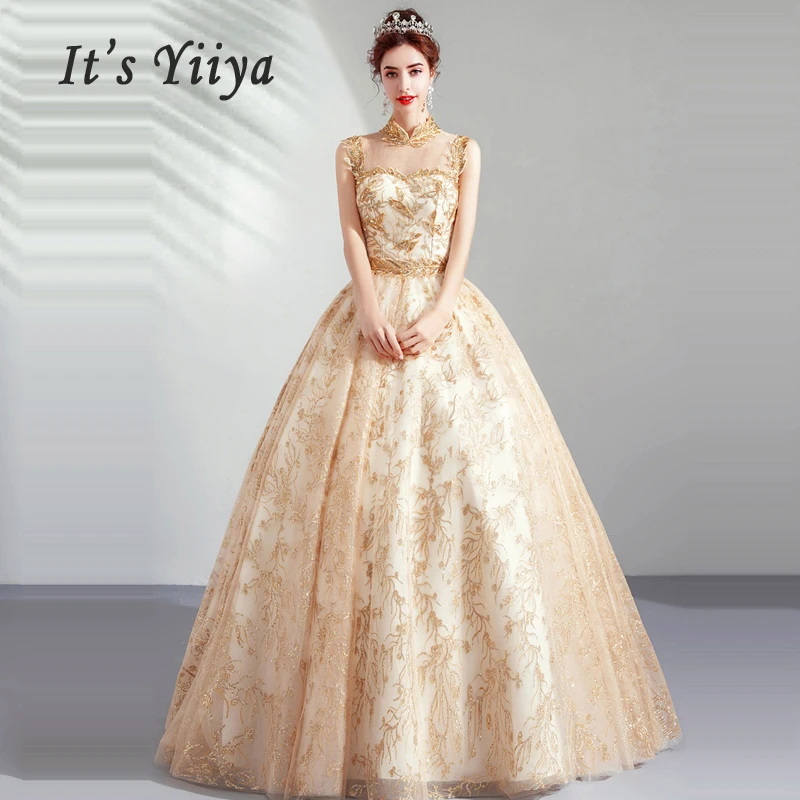

It's Yiiya Evening Dress Sequin Robe De Soiree 2019 Long Plus Size Hollow Women Party Dresses Sleeveless Lace Evening Gowns E636