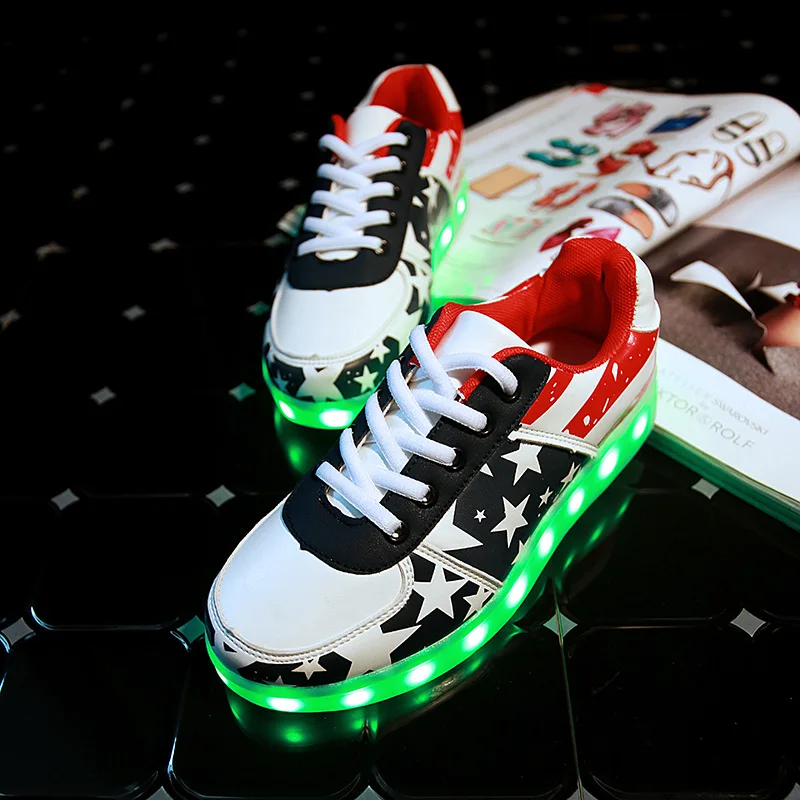 USB Перезаряжаемые Schoenen Мужская повседневная обувь Подсвечиваемые женские