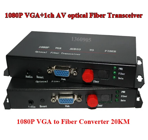1CH VGA HD AV оптический Волоконно расширитель конвертер 1080P аудио в волоконно