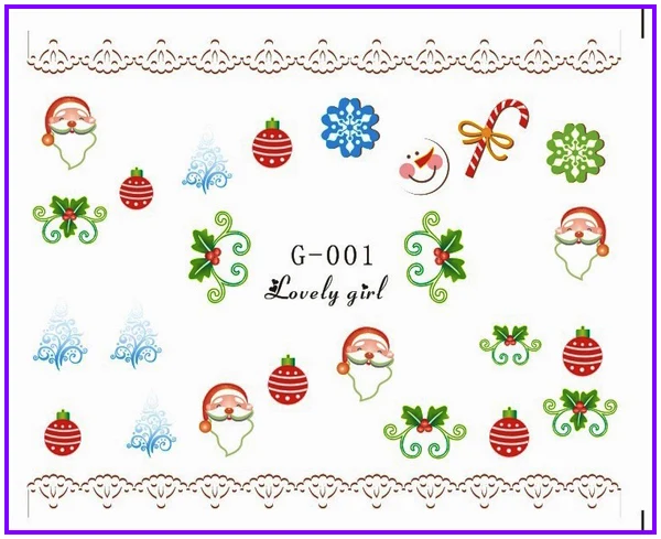 

Water Stickers Nail Decals Stickers Water Transfers Decal Xmas Chrismas Santa Clause G001-006