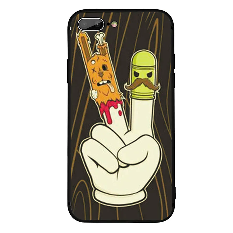 Polar bear корова палец черный прозрачный чехол для iPhone 8 плюс 6s 7 10 XR XS XSMAX Чехол Мягкий