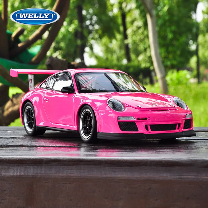 1:18 литая под давлением модель спортивного автомобиля игрушки для Porschedal 911 Gt3 чашка с рулевым колесом управление передним колесом рулевая игрушка с коробкой