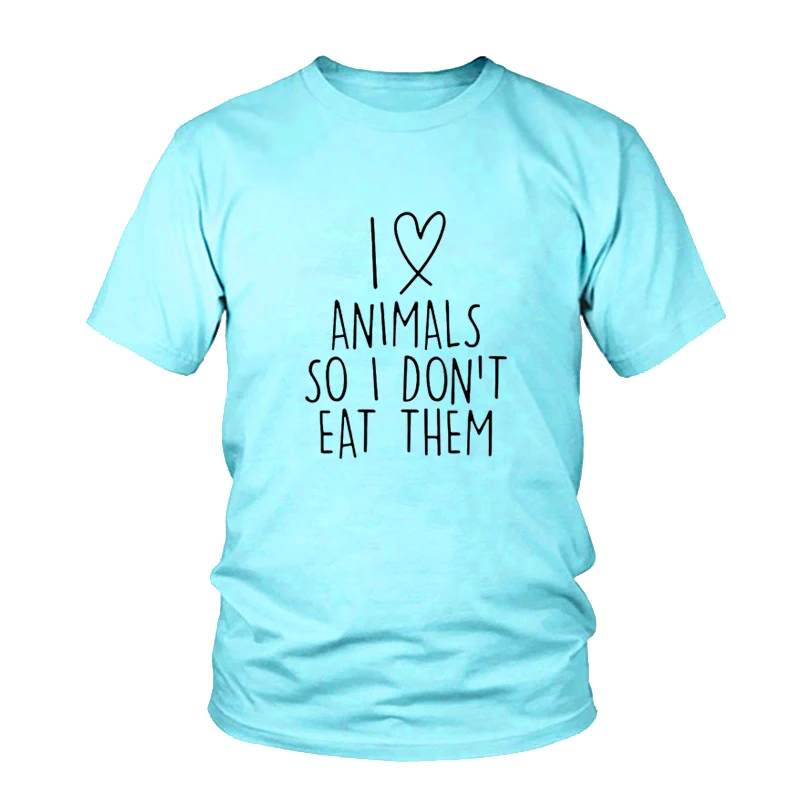 Женская футболка с надписью I Love Animals So Don't Eat Them Vegan FUNNY Humour унисекс 2019|Футболки| |