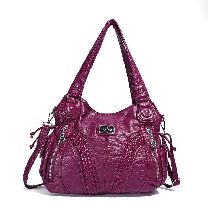 Wine red Европа и Америка женская сумка из искусственной кожи Однотонная одежда Для женщин Сумки различных цветов одного плеча диагональ сумка-седло ZF9645 - Цвет: Wine red