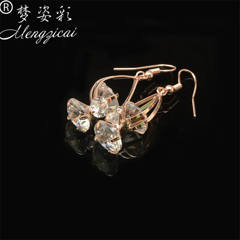 Женские серьги подвески с фианитами золотого цвета ювелирные изделия подарки на