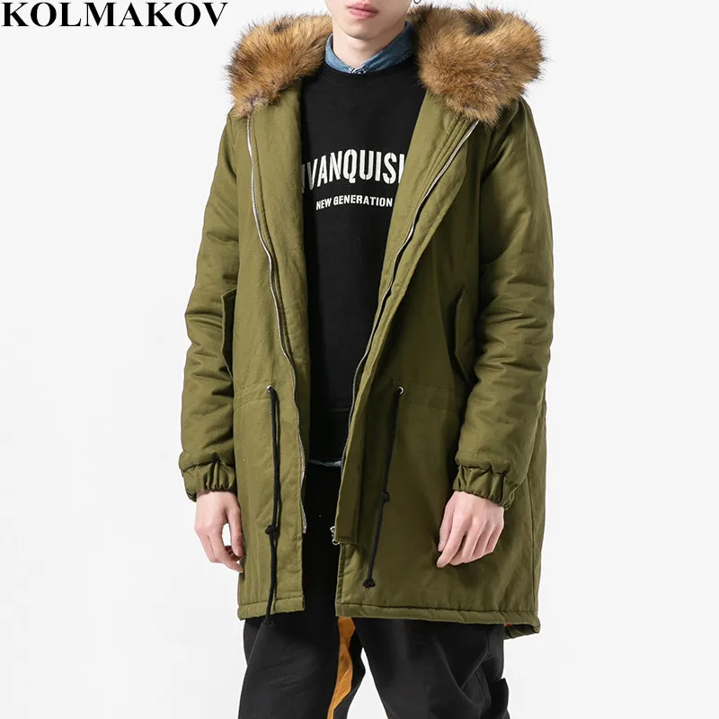 

KOLMAKOV Men's Clothing NEW Mens Parkas Thick Winter Coats Large Size Cotton Jackets Homme High Quality Dress Men Overcoats 5XL