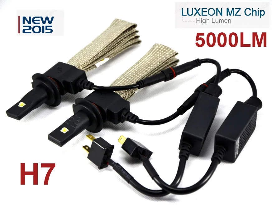 1 компл. H7 40 Вт 5000LM G5 светодиодные фары Тонкий Conversion Kit безвентиляторный lumiled luxeon MZ