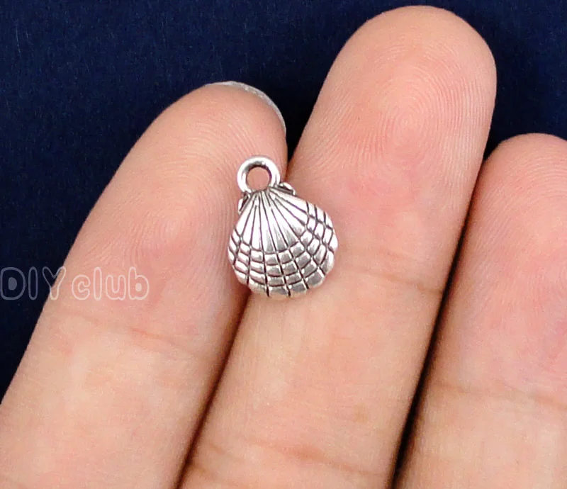 40pcs Seashell амулеты античное серебро/бронза оболочка Шарм Кулон 3D 13x10мм|charm pendant|charm