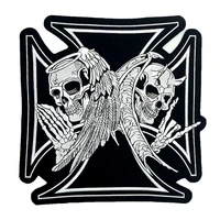 large cross skull motorcycle backing embroidered biker patches