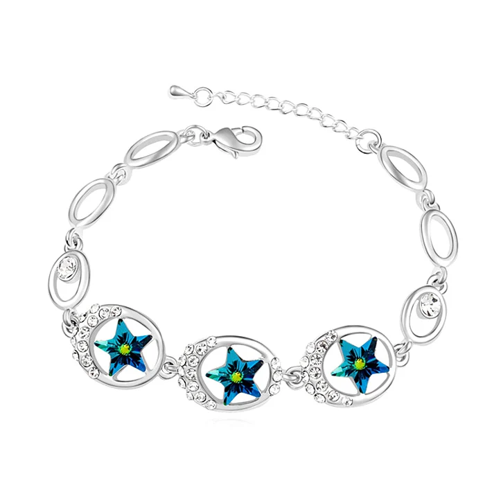 3 Новые кристаллы от Swarovski красивый браслет для женщин Разноцветные австрийские кристаллы Мода начать браслет-цепочка - Окраска металла: 3