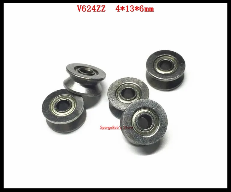 50 шт./лот V624ZZ 624VV V624 4x13x6 мм V канавка из углеродистой стали глубокий