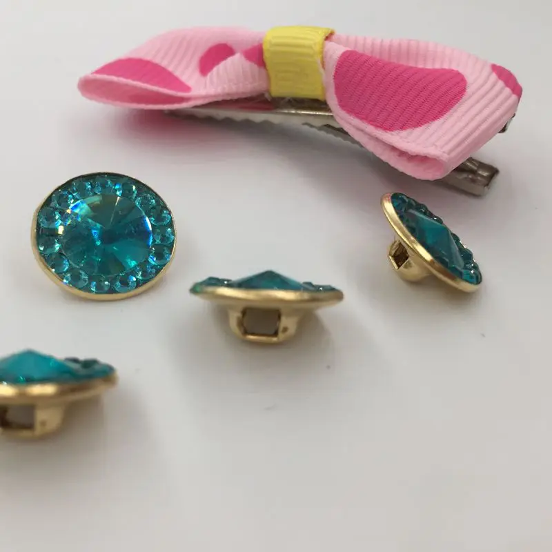 13mm shirt button sky blue plastic rhinestone 10pcs sewing accessories round crystal buttons | Дом и сад