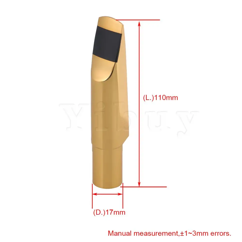 Yibuy тенор-саксофон мундштук с квадратной лигатурной Золотой 6# bB