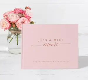 Гостевая книга розового цвета на заказ, свадебная книга в деревенском стиле, гостевая книга для мгновенных фотоальбомов, Свадебная Гостевая книга в морском стиле