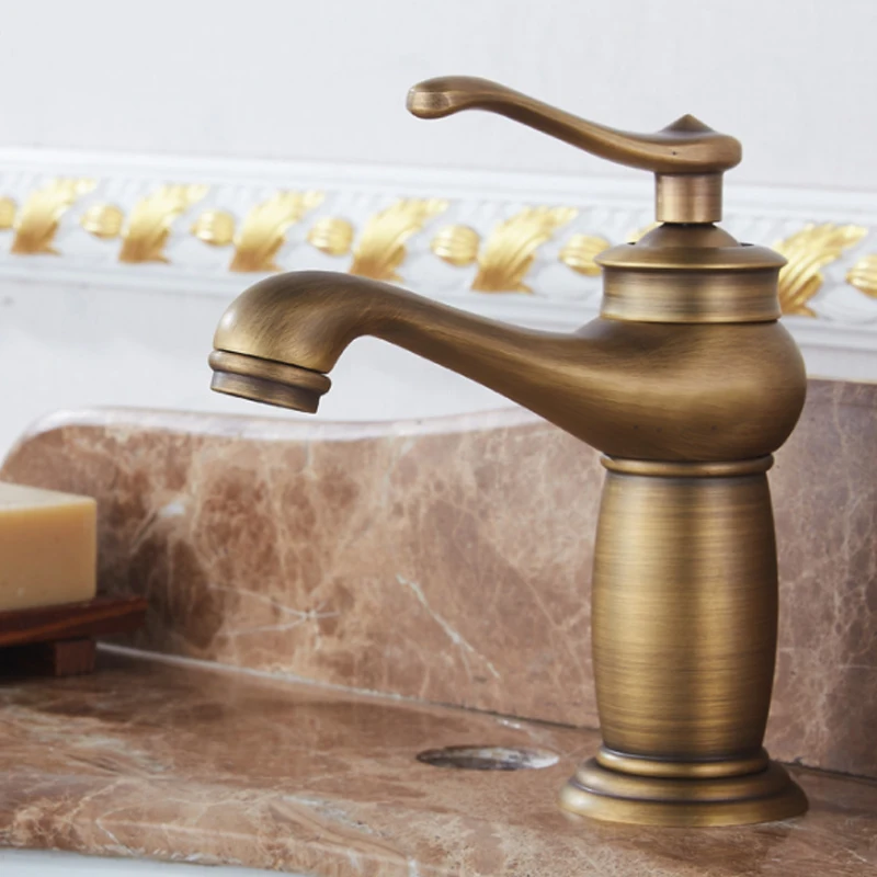

Bathroom Faucet Antique Bronze Finish Brass Basin Sink Faucet Single Handle Water Taps Water Mixer Tap For Kitchen Bathroom