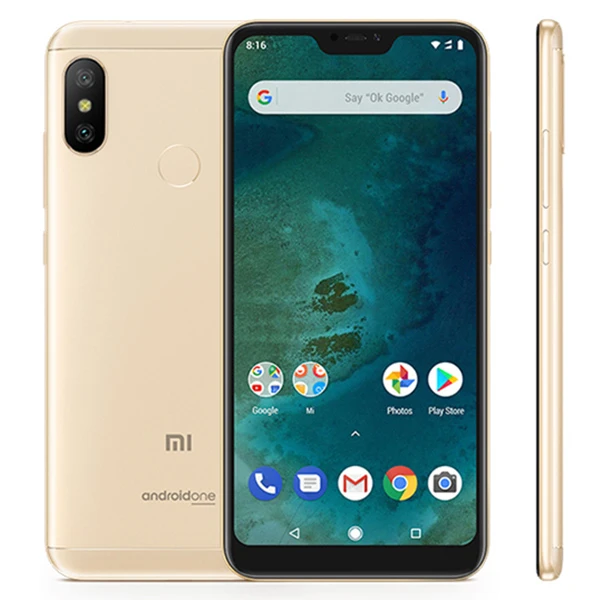 Gold Глобальная версия Xiaomi Mi смартфонов A2 Lite, 4 Гб ОЗУ, 64 Гб ПЗУ, Восьмиядерный процессор Snapdragon 625, двойная камера AI, 5,84 дюймов, 19:9, полный экран - Цвет: Gold