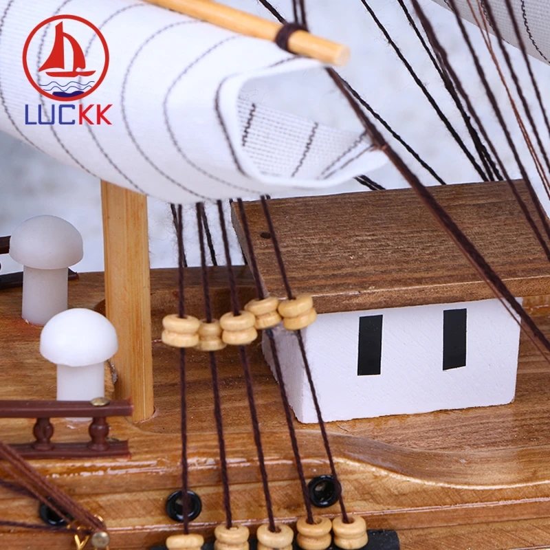 LUCKK 50 см черная Зеленая кнопка деревянная модель корабль домашний офис