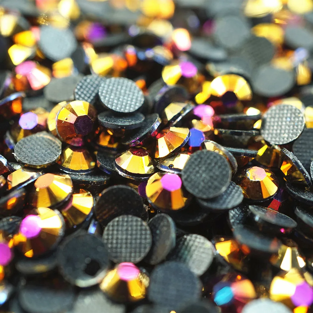 1000PCS-SS19-round-Rose-gold-AB-resin-Hot-Fix-Acryl-flatback-rhinestone-Beads | Дом и сад