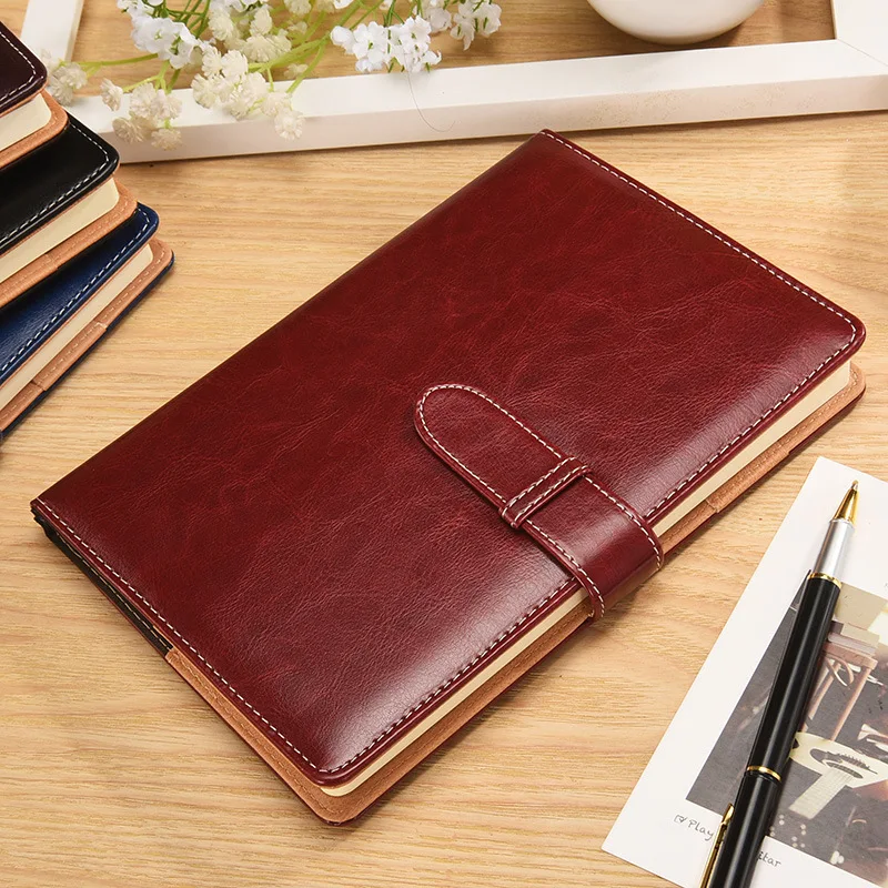Ретро толстые офисная кожаная записная книжка 2019 повестки дня блокнот для бизнес