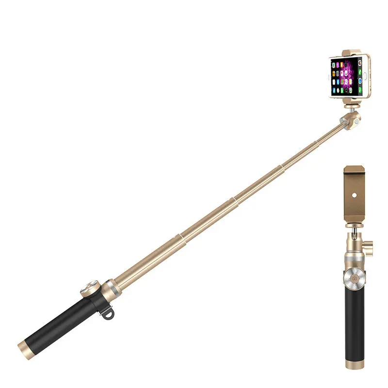 Роскошный Bluetooth монопод селфи палка ручной Матовый металлический штатив
