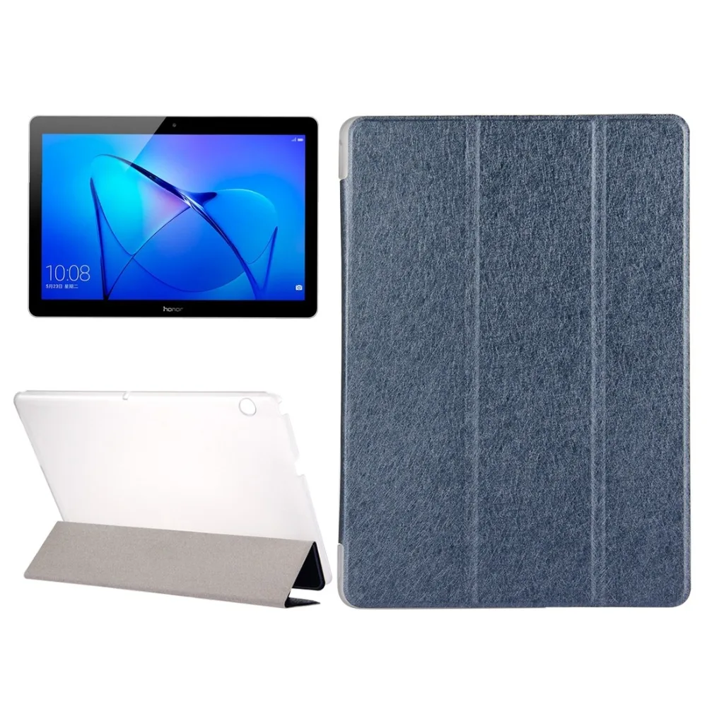 HAWEEL Tablet Крышка корпуса чехол для huawei Медиа Pad T3 10 9,6 дюймов с шелковой текстурой горизонтальный Флип кожаный чехол и 3-складной держатель