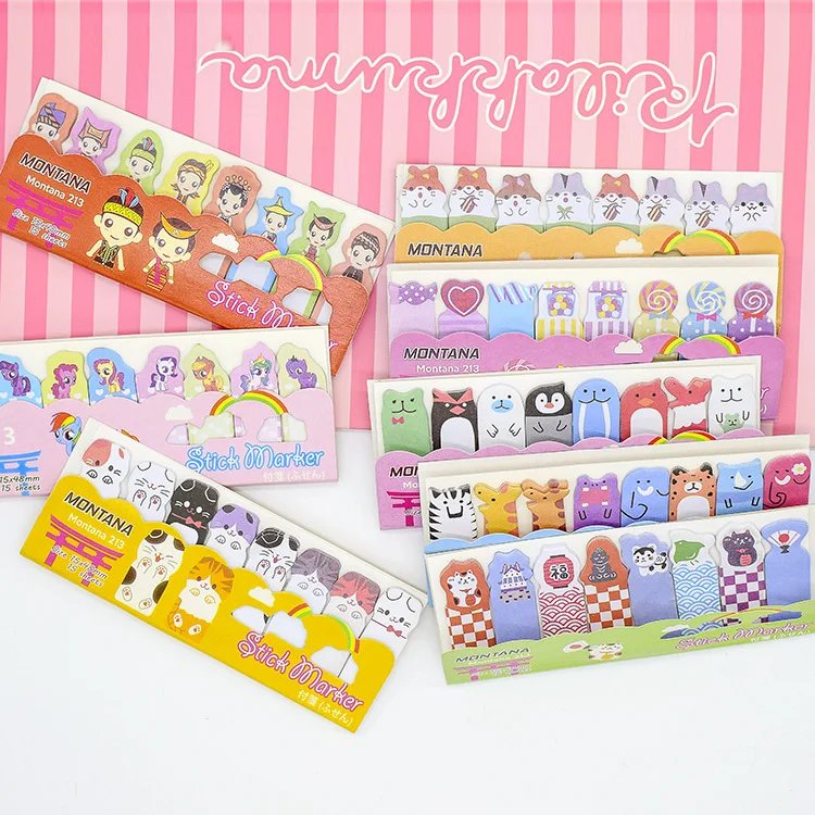 Kawaii блокнот закладки креативные милые животные Липкие заметки для оформления