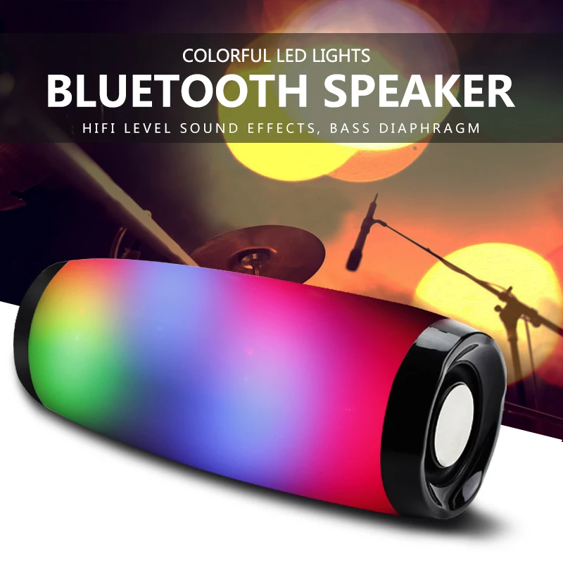 Bluleki беспроводной Bluetooth динамик LED Портативный бум коробка открытый бас Колонка