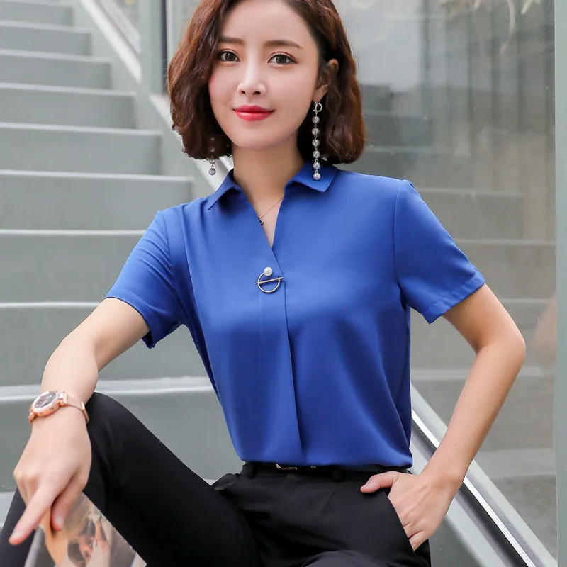 Naviu Новое поступление высокое качество blusas mujer de moda Женские топы и блузки размера плюс рубашка с коротким рукавом