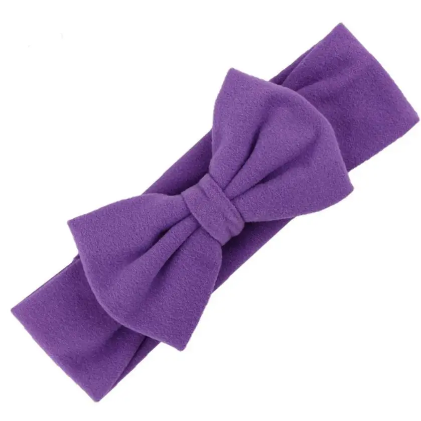 Purple Новинка; Очаровательная Повязка на голову для новорожденных в стиле бохо; эластичная лента для волос для малышей; Детская повязка на голову с бантом для девочек; Прямая поставка - Цвет: Purple