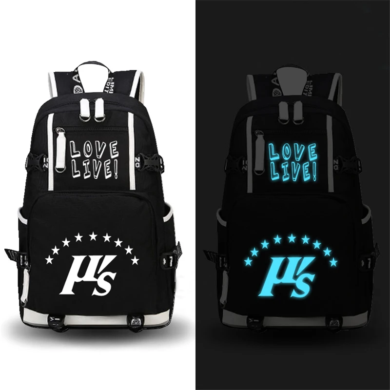 

Love Live School Idol Project Luminous Printing Women Backpack Canvas Travel Bagpack School Bags Laptop Backpack Large Bookbag