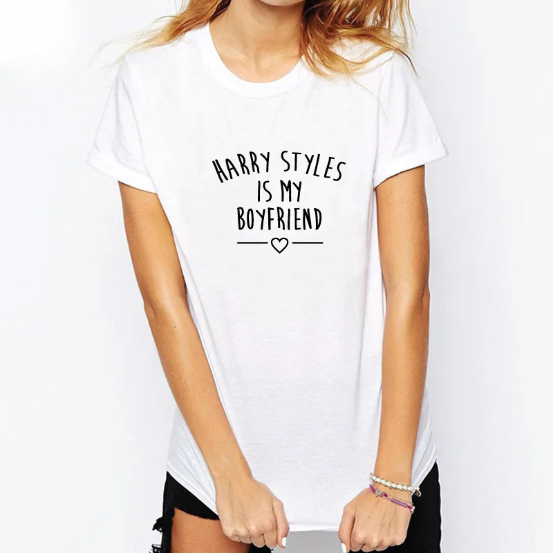 Женская и Мужская хлопковая футболка с надписью Harry Styles Is My Boyfriend Повседневная
