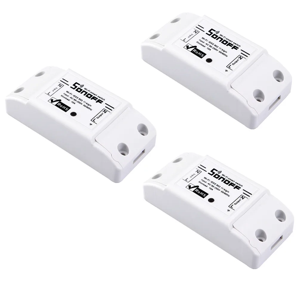3pcs 12 шт sonoff базовый Wifi переключатель универсальный для умного дома Wifi переключатель Модуль Автоматизации таймер Diy пульт дистанционного управления для iphone ios - Комплект: 3pcs