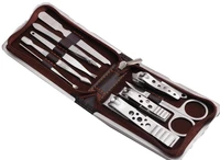9 in 1 manicure set tools nail art care set pedicure set scissor tweezer knife ear pick utility grooming tool travel kit case
