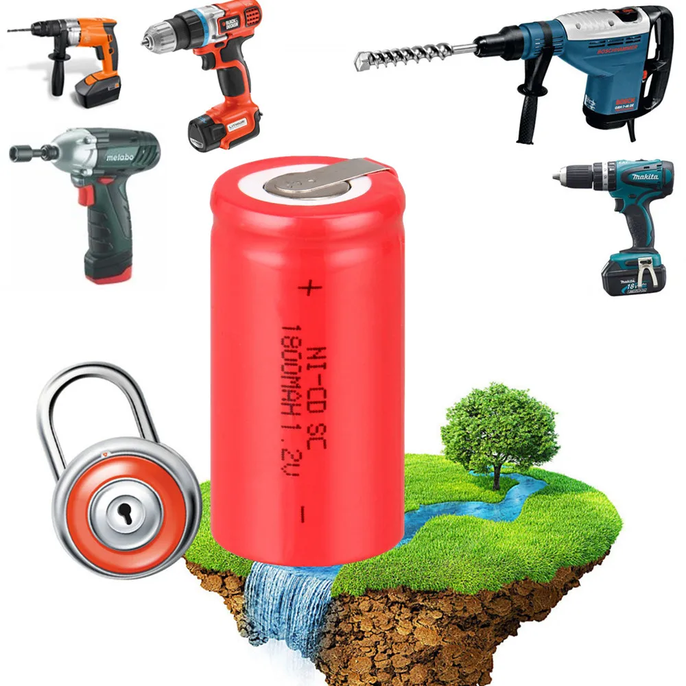 10 шт SC 1800mah 1 2 v аккумулятор NICD аккумуляторы для электрических шуруповертов makita bosch