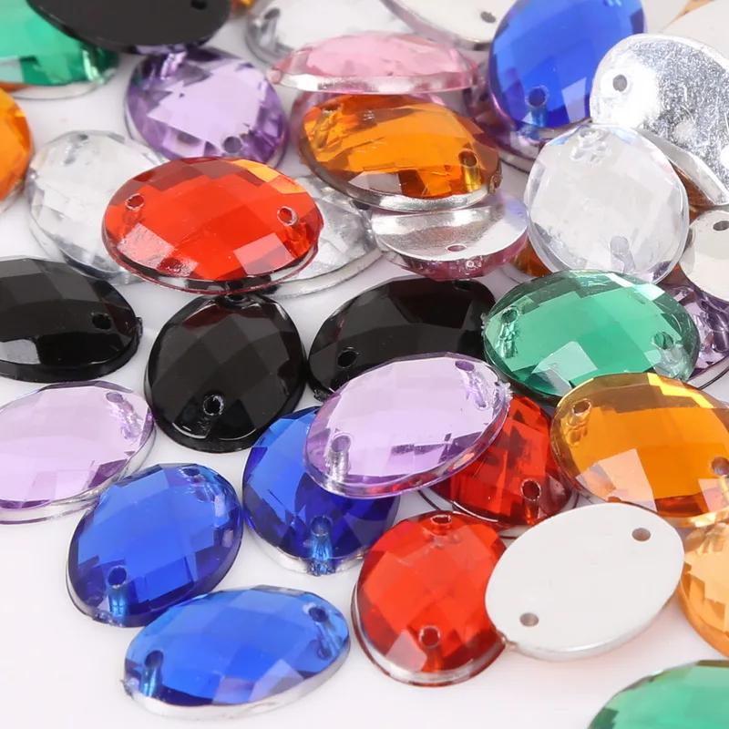 50 шт. акриловые бусины 10 х14 мм|rhinestone sew|flatback rhinestonesrhinestone sew on |