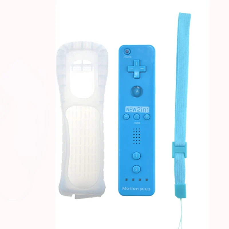 Sky Blue Для nintendo wii 2 в 1 пульт дистанционного управления встроенный в движение плюс внутри пульт дистанционного управления геймпад для nintendo wii с силиконовый чехол - Цвет: Sky Blue
