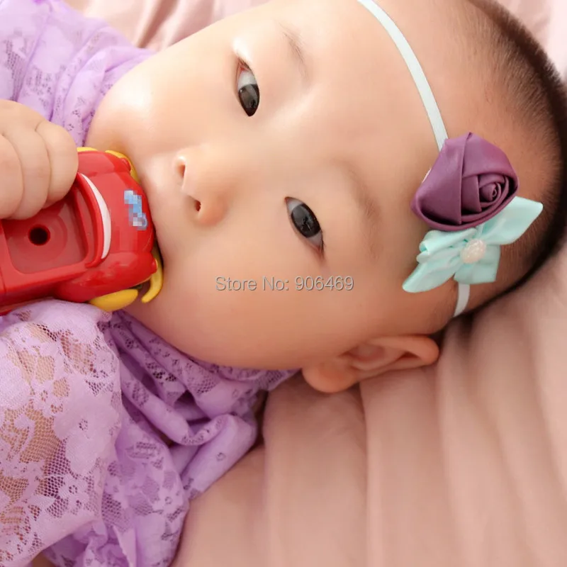 

Satin rose flower headband kids girl flower headband bow headband Skinny headband 36pcs
