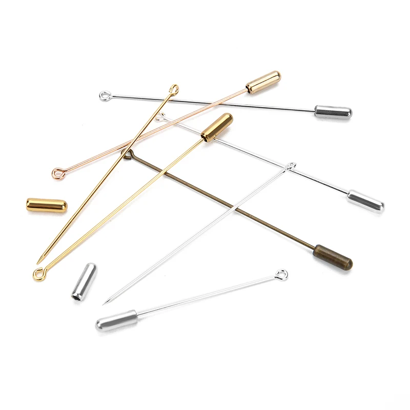 Mibrow 20 шт./лот 50 мм 70 мм золотистая и серебристая петля для броши брошь основа брошь с булавкой безопасности стопор для DIY изготовления ювелирных изделий