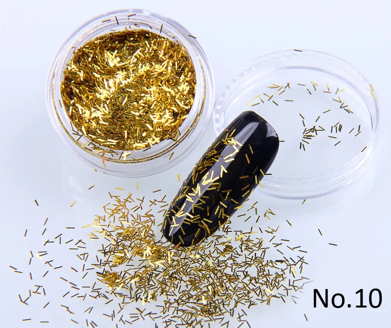 1x Pot UPRETTEGO Nail Art Красочные полосы нить проволока для ногтей частицы Маникюр чередование Искусство 12 цветов Блеск линия клейкая лента наклейка