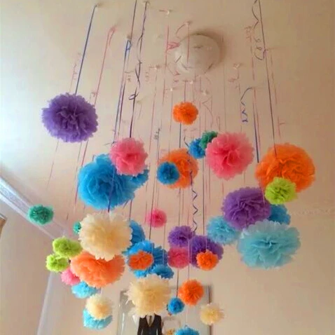 10 шт. бумажный помпон тканевый шар искусственные головки цветов Свадебные