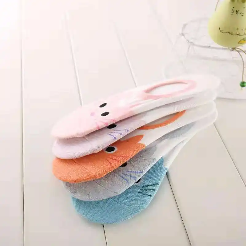 Cat warm and comfortable cotton bamboo socks with low ankle invisibility | Женская одежда
