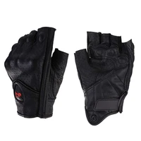 motorcycle gloves leather summer breathable half finger gloves unisex mitt fingerless glove for men women scooter moto mitten