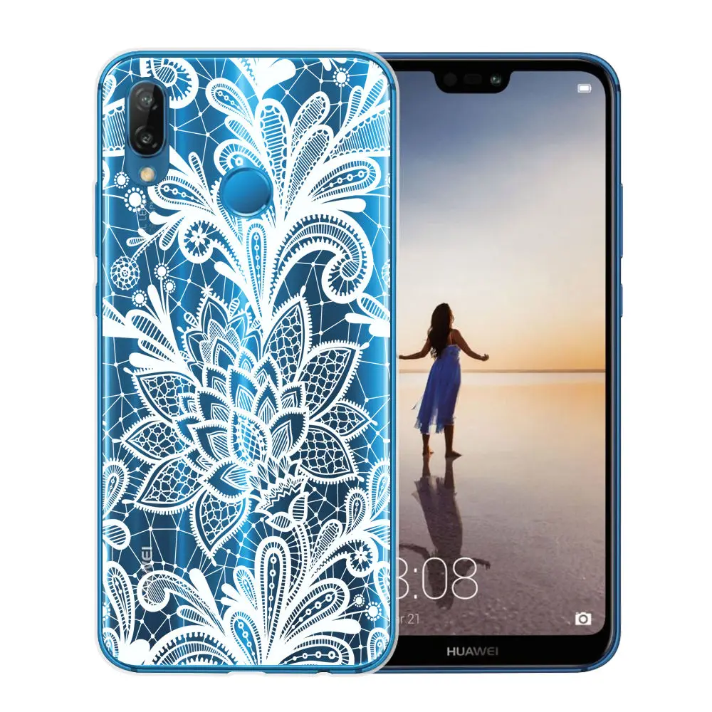Чехол в стиле ретро с изображением цветка мандалы для Huawei P8 P9 Lite 2017 P10 P20 Pro мягкие
